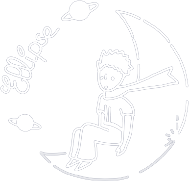 Le Petit Prince assis sur un croissant de Lune (logo du site)